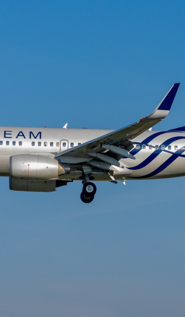 Пассажирский  Boeing 737-700W  авиакомпании TAROM Romanian в небе 