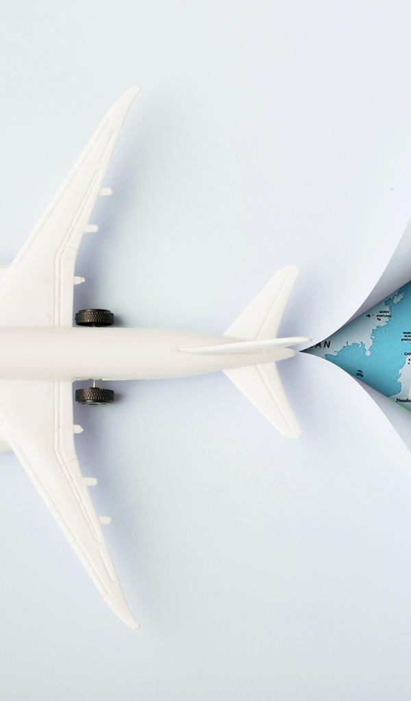 Белый самолет на карте 