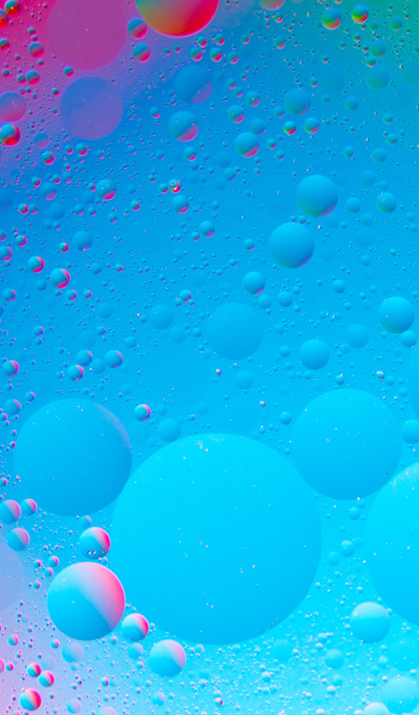 Bubbles of water on a colorful background