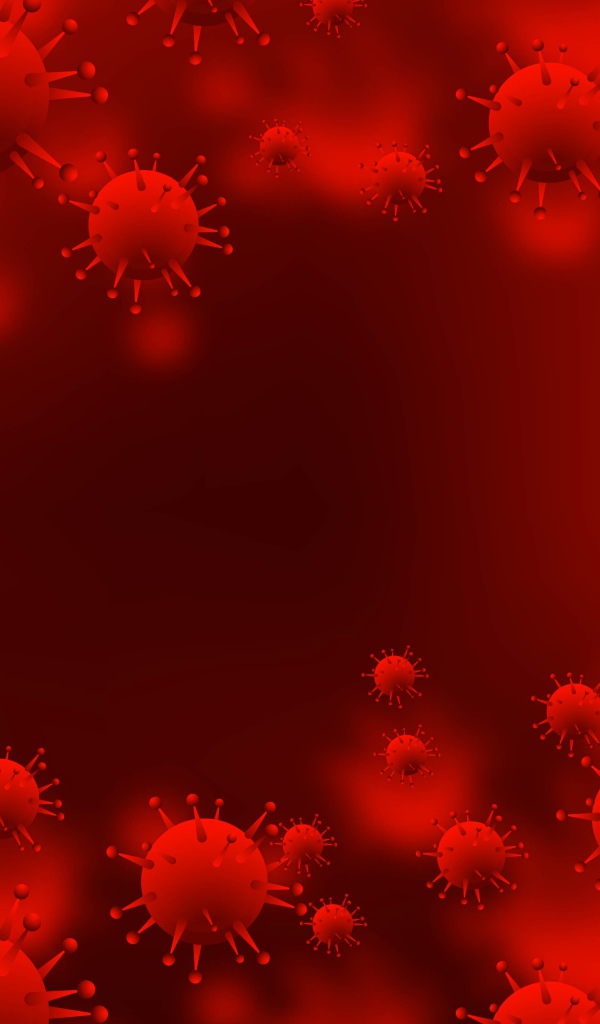 Красный фон с бактериями 