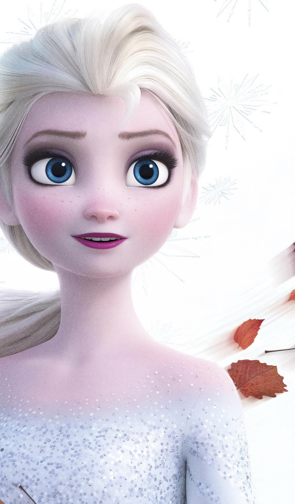 Красивая голубоглазая девушка Эльза, персонаж мультфильма Холодное сердце 2