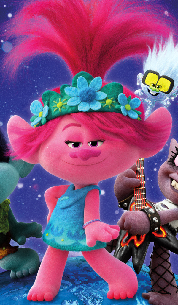 Озорные тролли персонажи мультфильма Тролли: Мировой тур