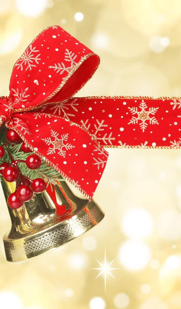Рождественские колокольчики с красным бантом