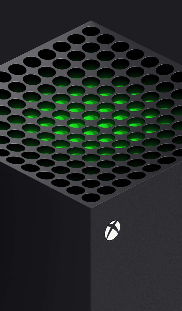 Черный Xbox Series X с зеленой серединой 