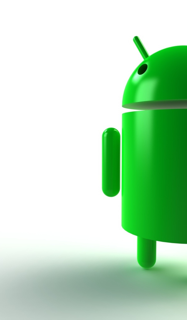 Зеленый андроид на белом фоне