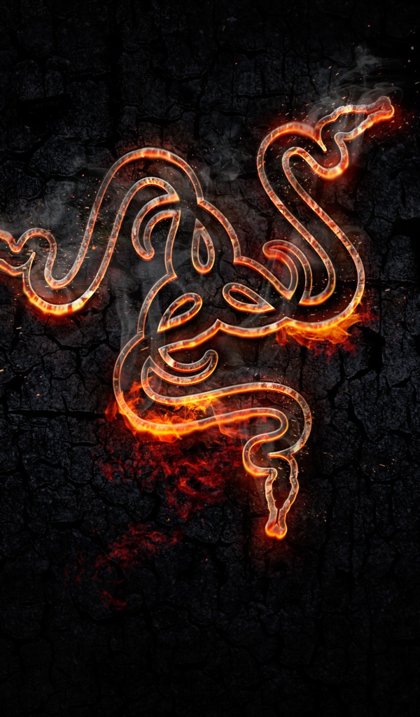 Огненный логотип ROG Forged на черном фоне