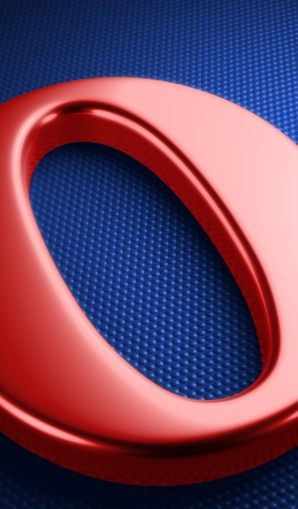 Красный логотип браузера опера на синем фоне 