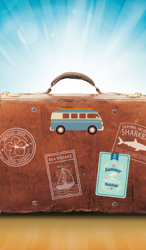 Большой старый чемодан для путешествий 