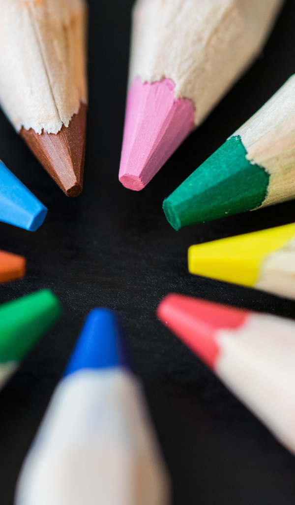 Заточенные разноцветные карандаши 