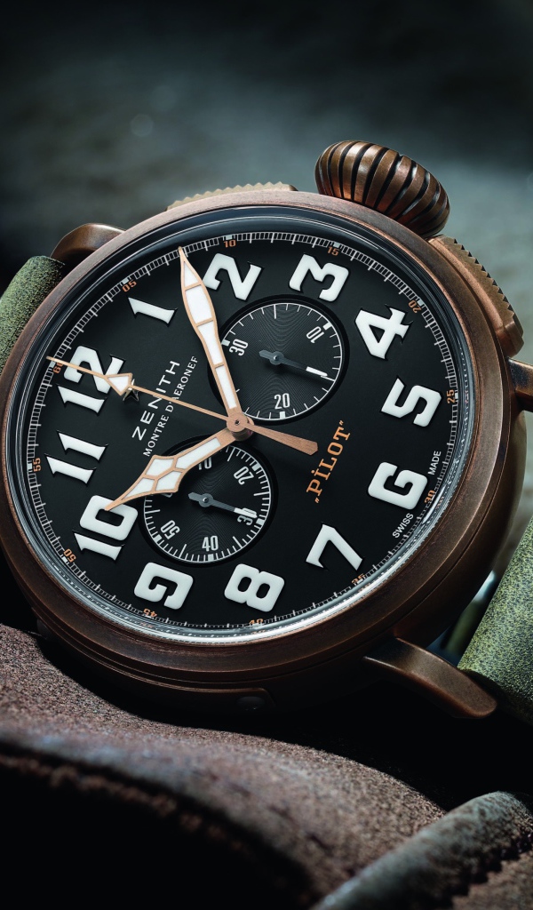 Стильные мужские наручные часы  Zenith Pilot 