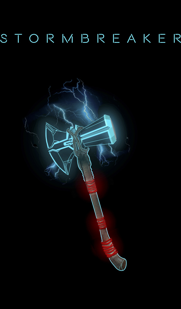 Thor ax on a black background