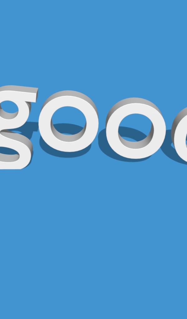 Белая надпись на английском good на голубом фоне