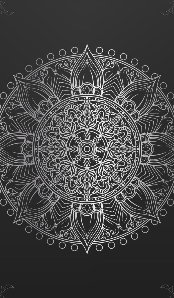 Необычный красивый белый рисунок на черном фоне