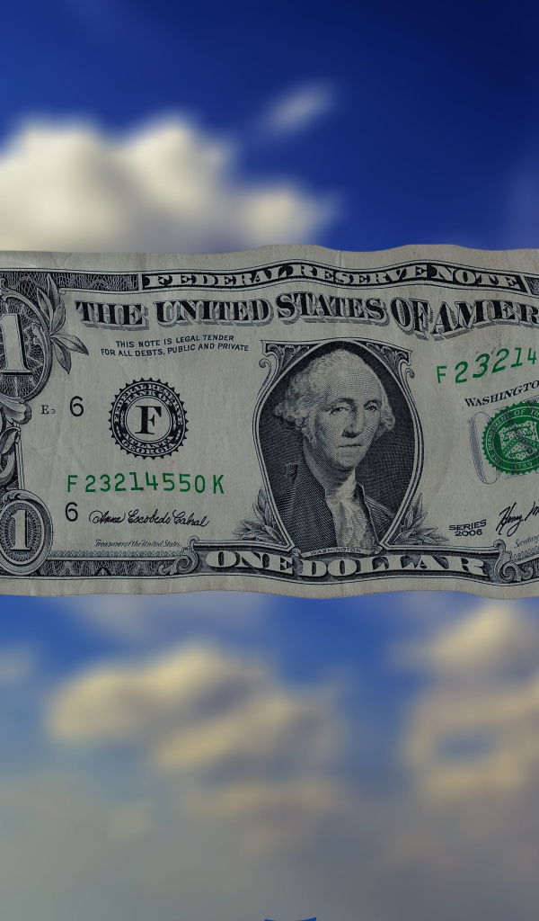 Флаг из купюры один доллар на фоне неба
