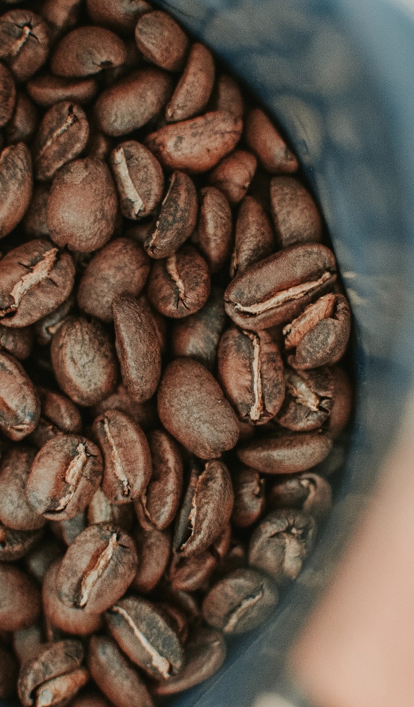 Обжаренные кофейные зерна крупным планом 