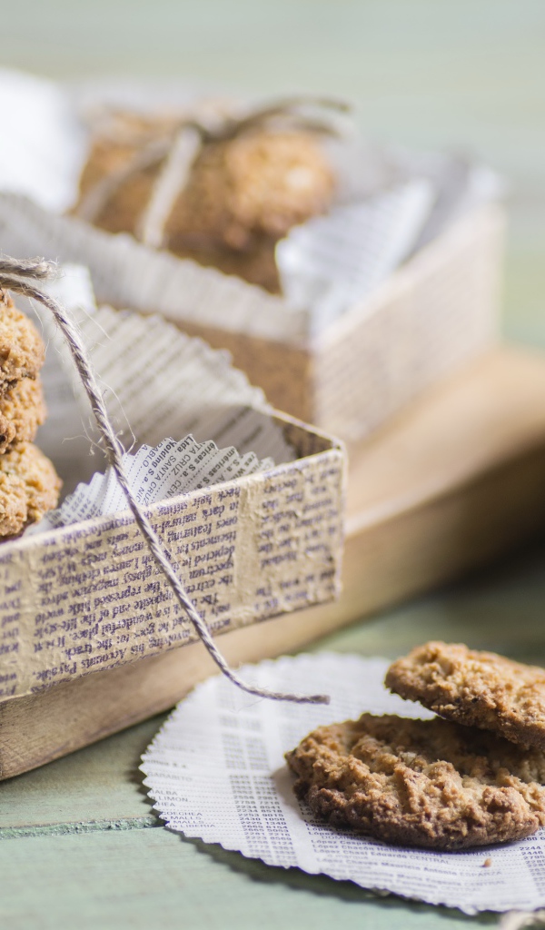 Овсяное печенье в коробке с бумагой 