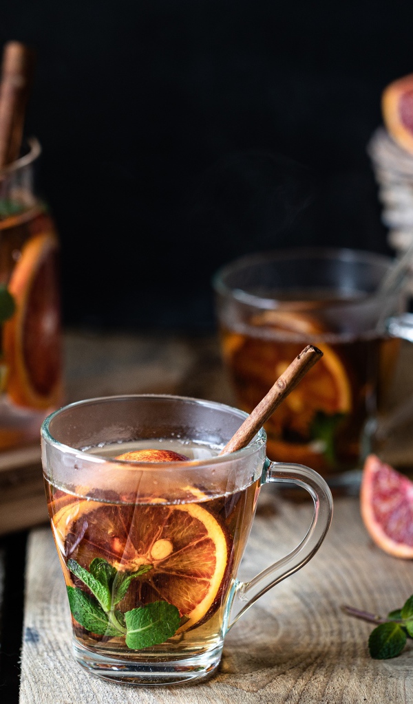 Вкусный чай с мятой и сушеными лимонами