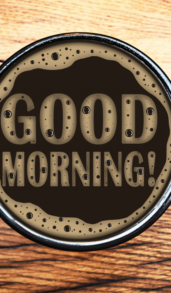 Надпись Доброе утро на кофейной пенке 