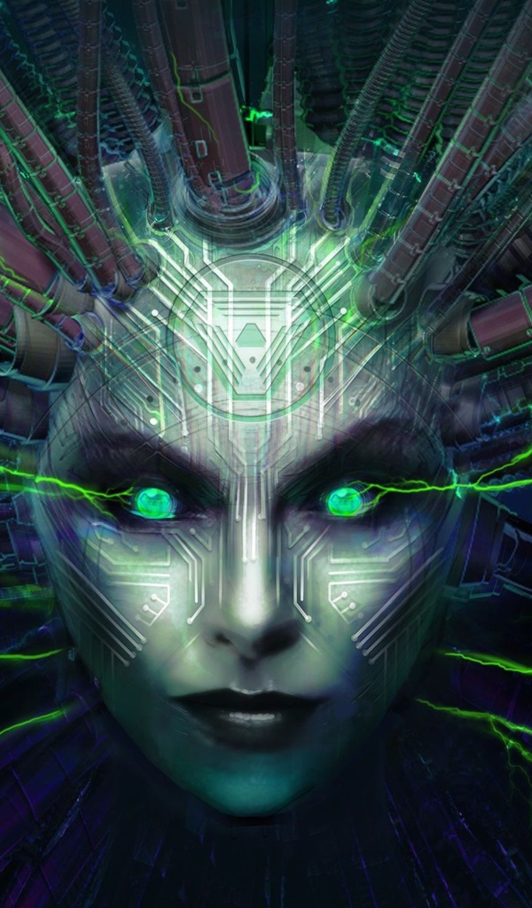 Лицо с проводами компьютерная игра System Shock
