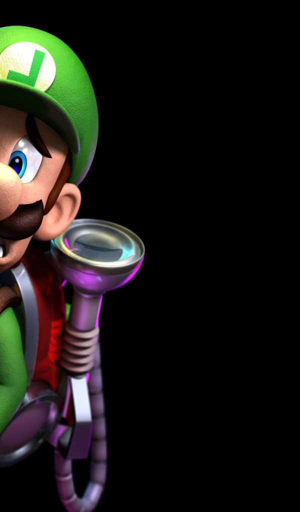 Герой Марио на черном фоне