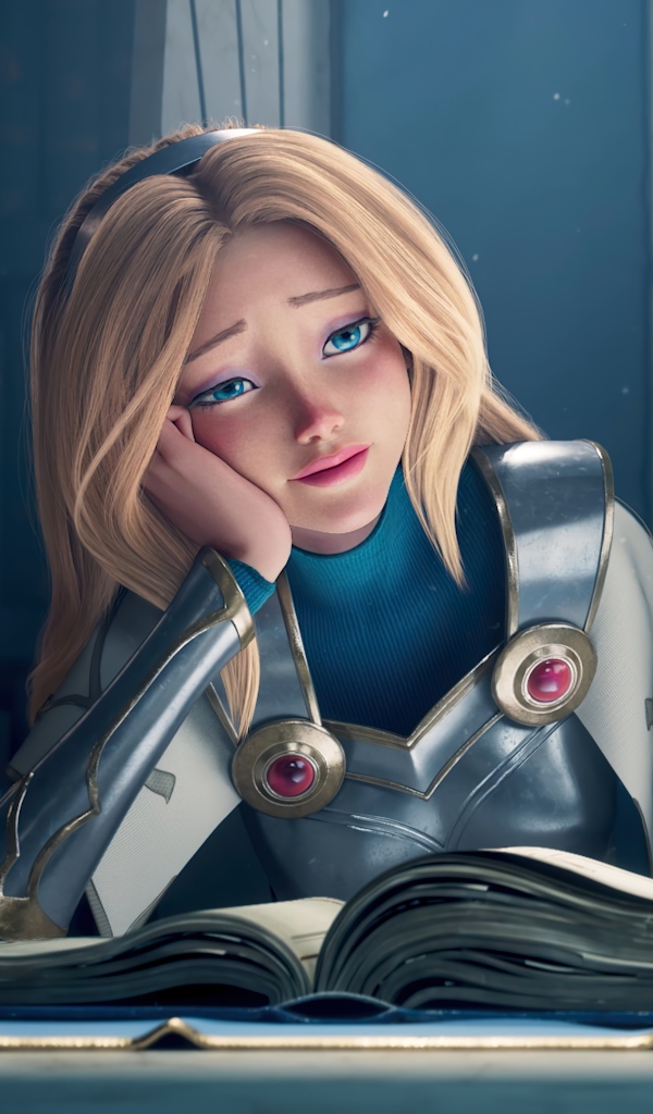 Грустная девушка воин с книгой 