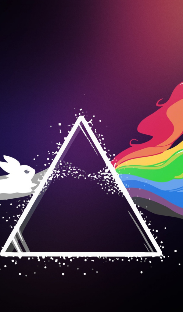 Белый треугольник с разноцветными покемонами