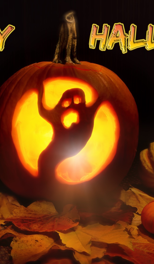 Тыквы с надписью Счастливого Хэллоуина