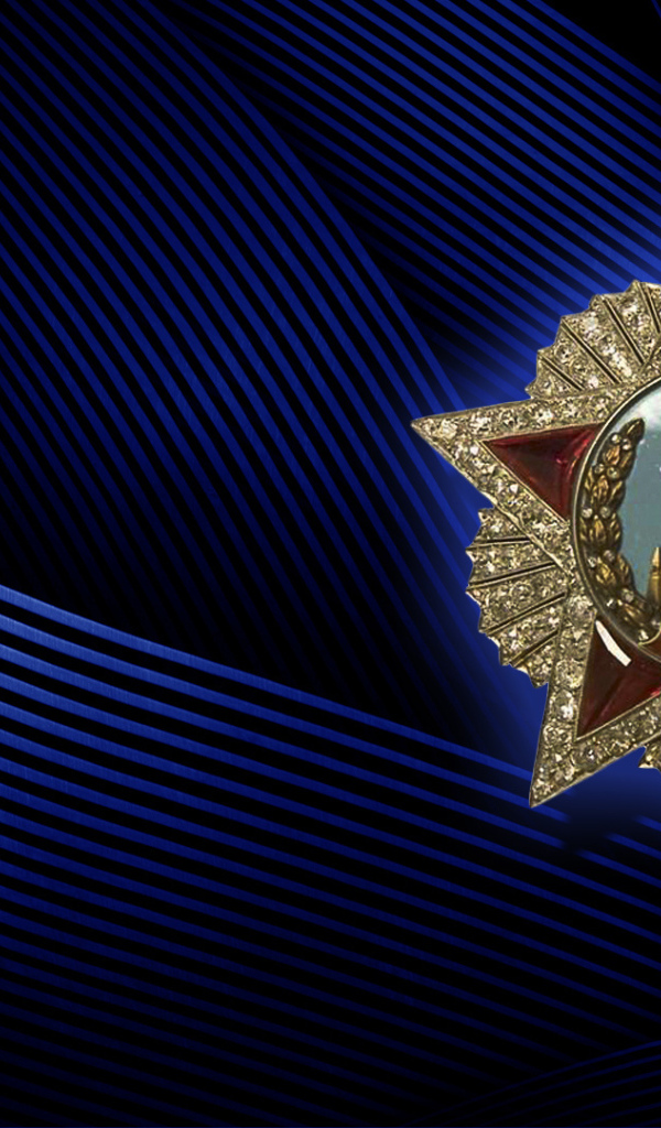 Орден победы на на синем фоне на 9 мая