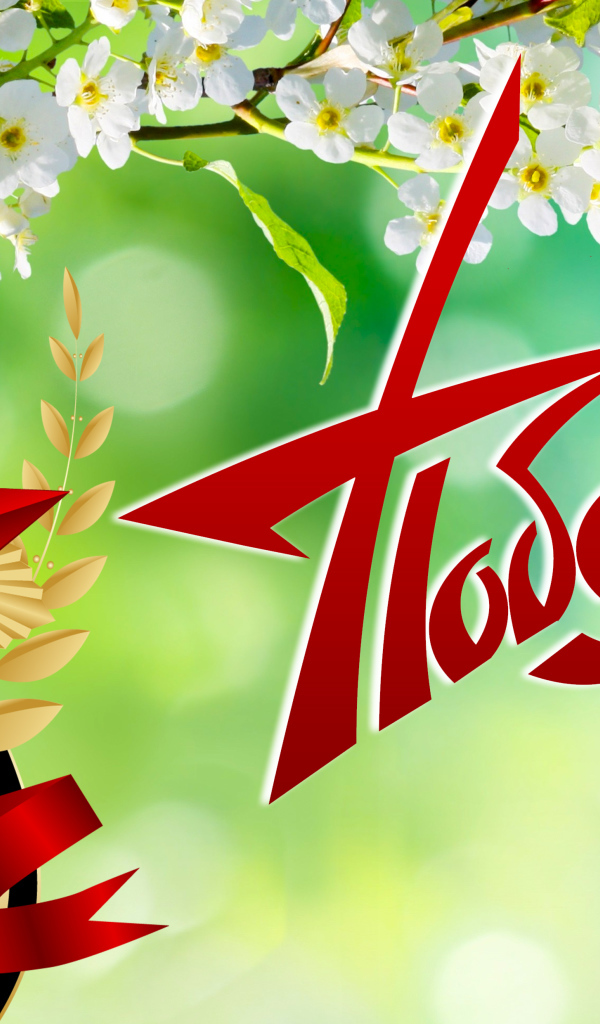 Орден с георгиевской лентой и надписью Победа на 9 мая