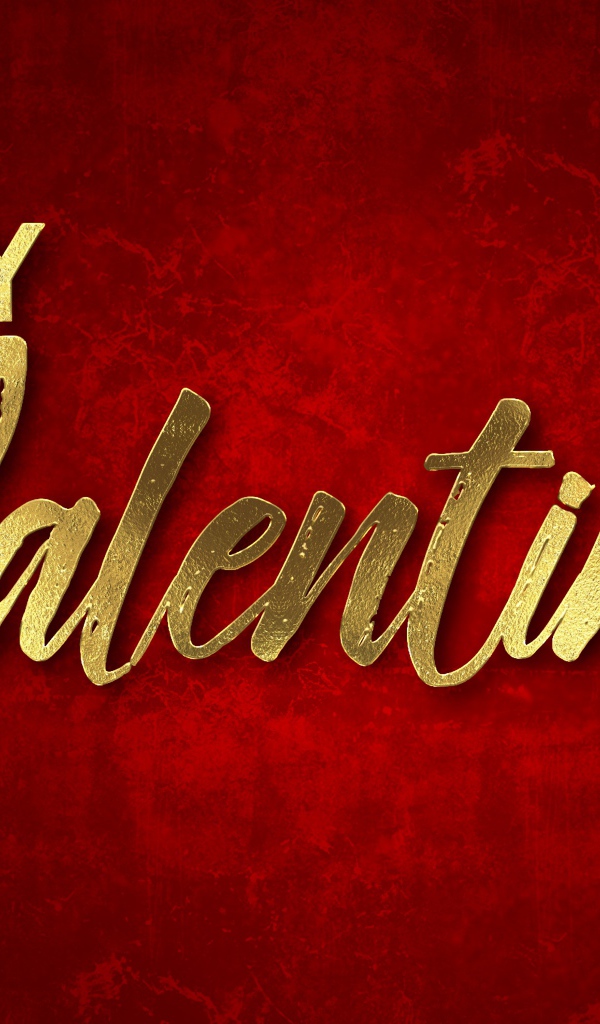 Надпись на английском С Днем Святого Валентина на красном фоне