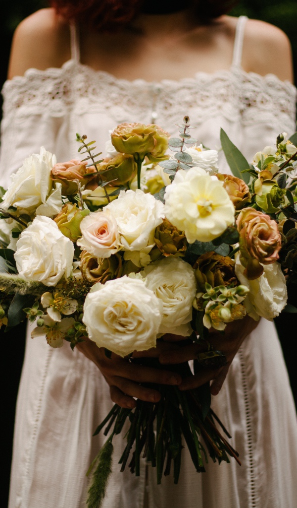 Beautiful bouquet for the girl of the bride on a black background