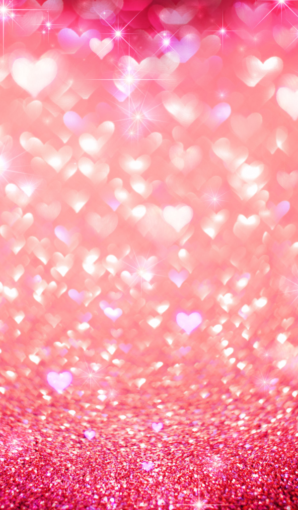 Блестящий фон с сердечками 