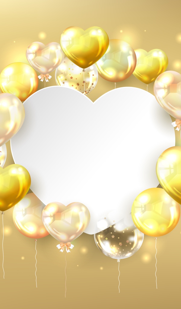 Белый фон с сердечками для поздравления 