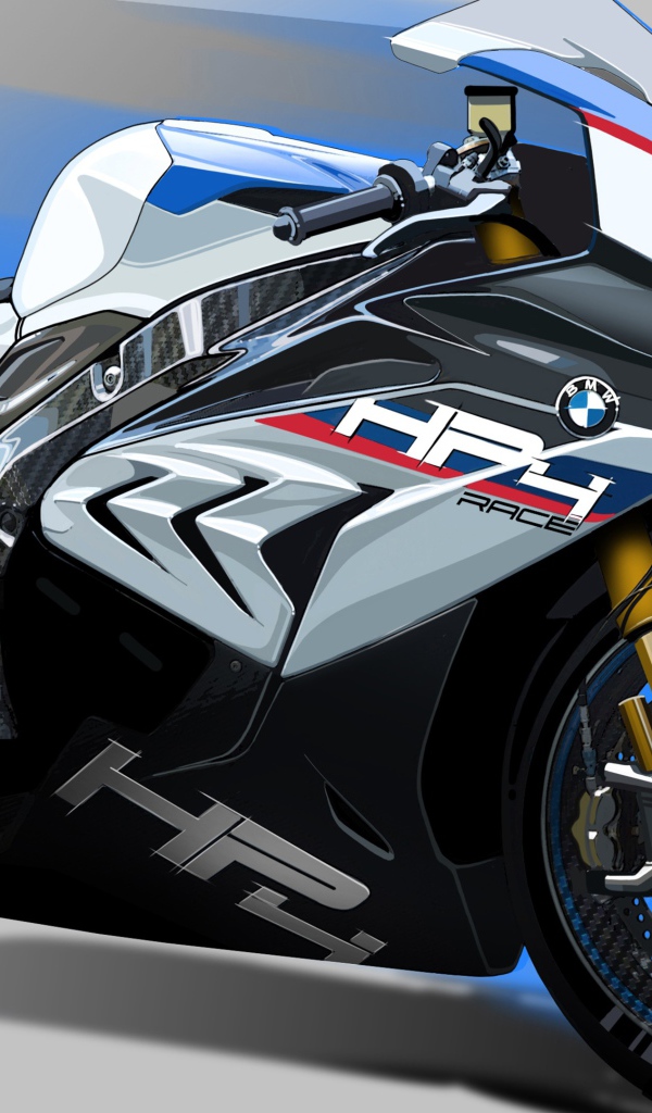 Гоночный мотоцикл BMW HP4  крупным планом