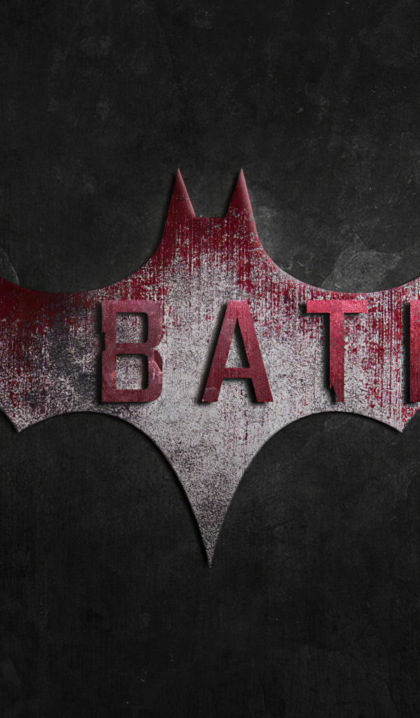 Надпись нового фильма Бэтмен на сером фоне