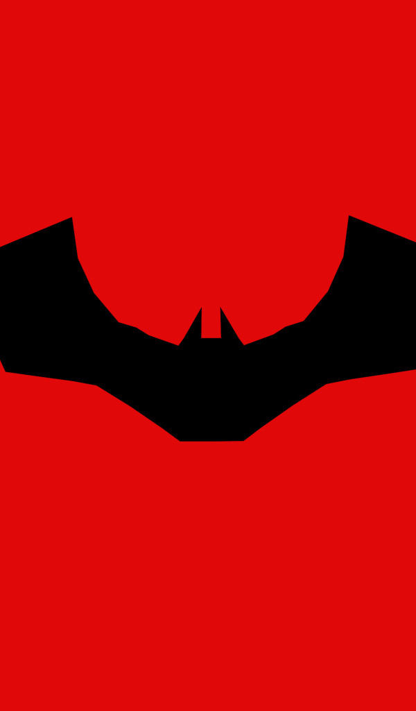Логотип нового фильма Бэтмен на красном фоне