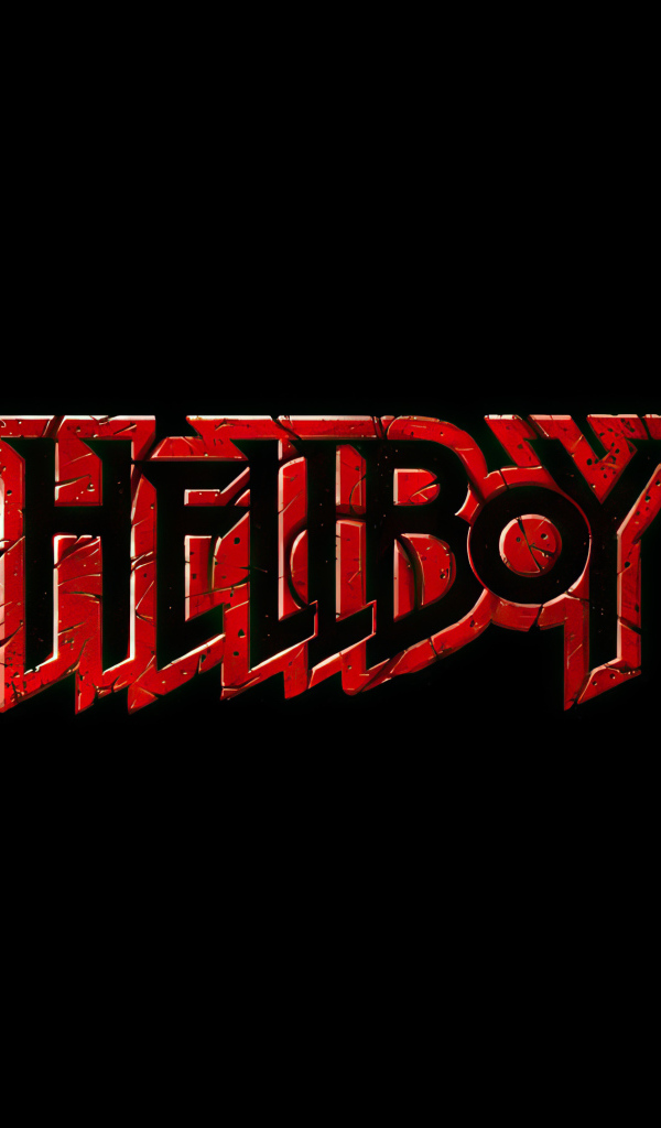 Логотип фильма Хеллбой на черном фоне