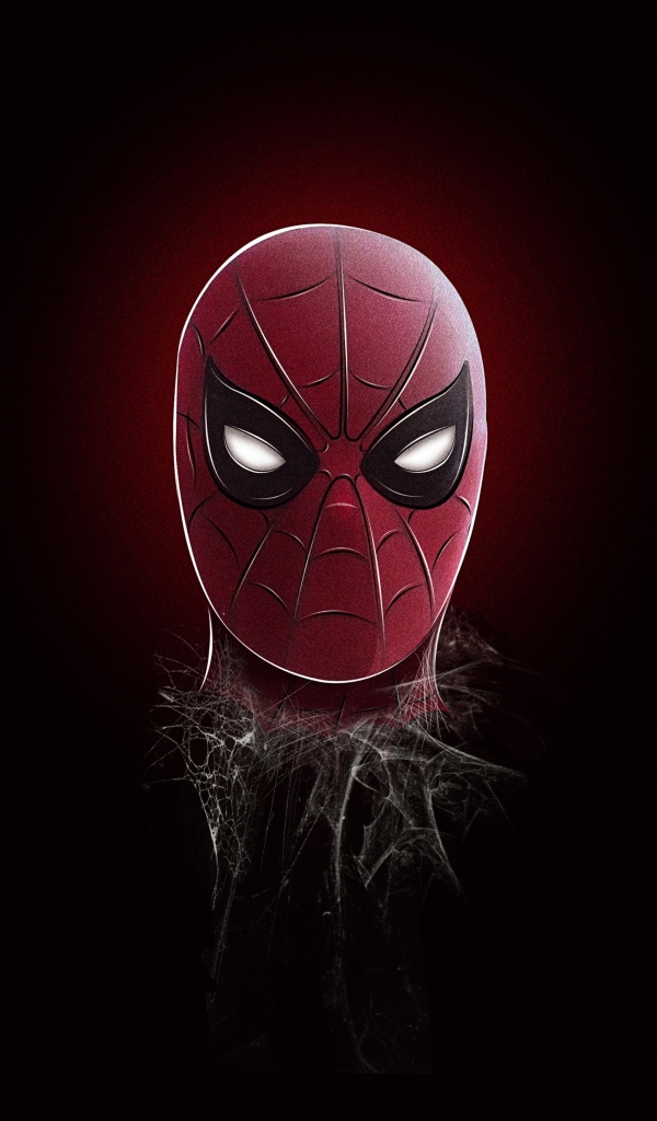 Маска спайдермена на черном фоне