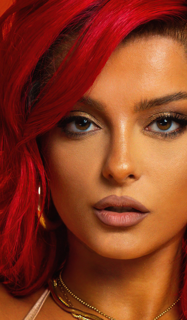 Американская певица Биби Рекса с красными волосами  крупным планом