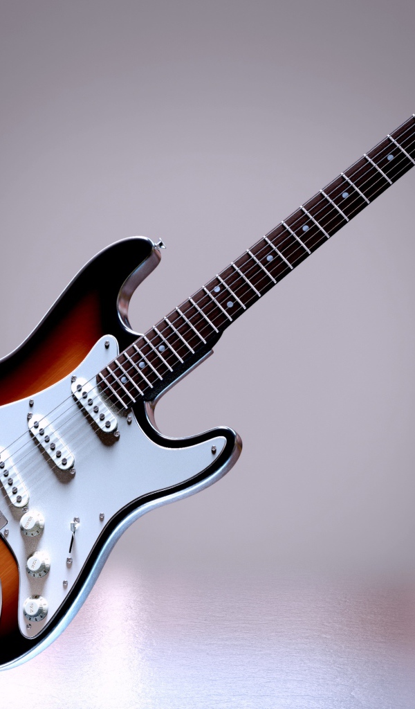 Красивая электрогитара на сером фоне