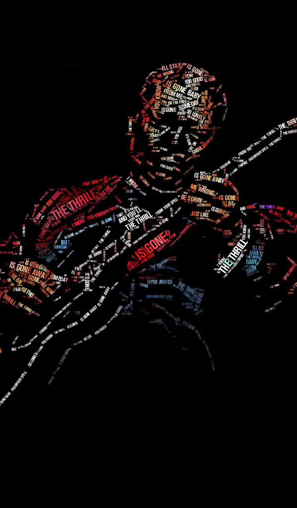 The image of the guitarist BB King inscriptions on a black background