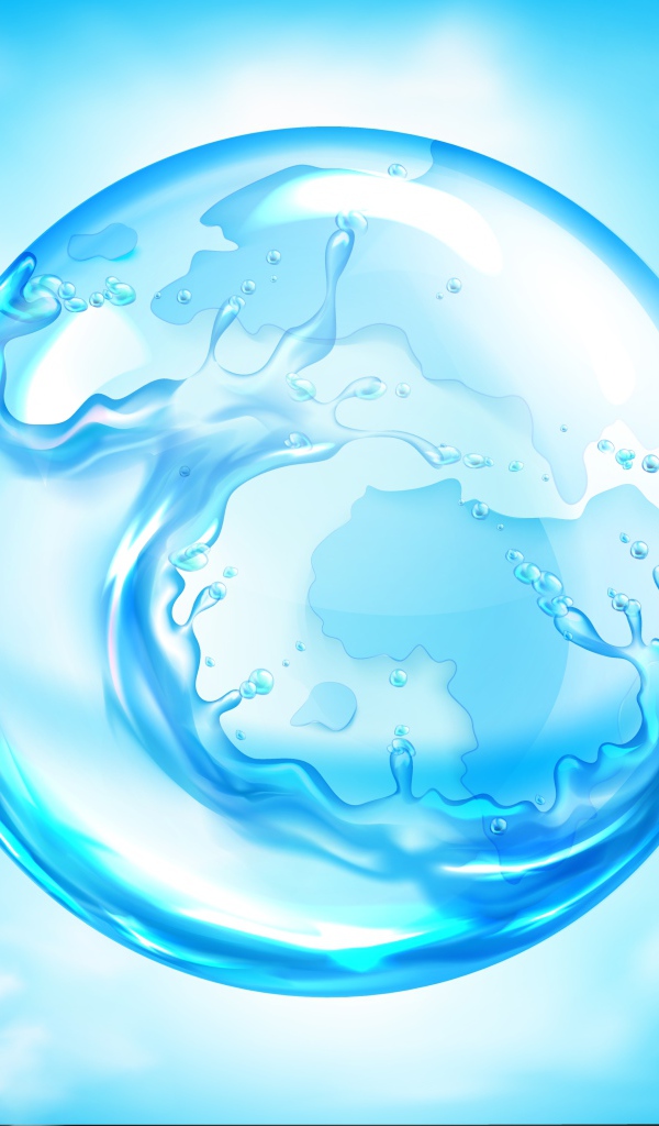 Голубой водный пузырь в воздухе