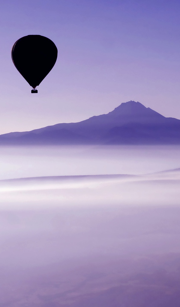 Два воздушных шара в небе над облаками