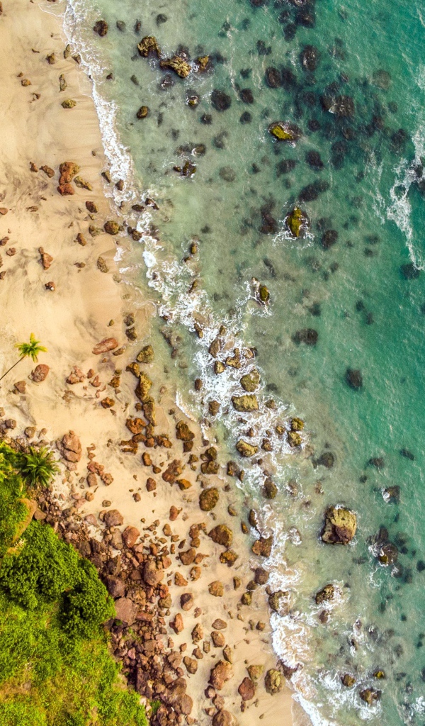 Камни в голубой воде на тропическом пляже