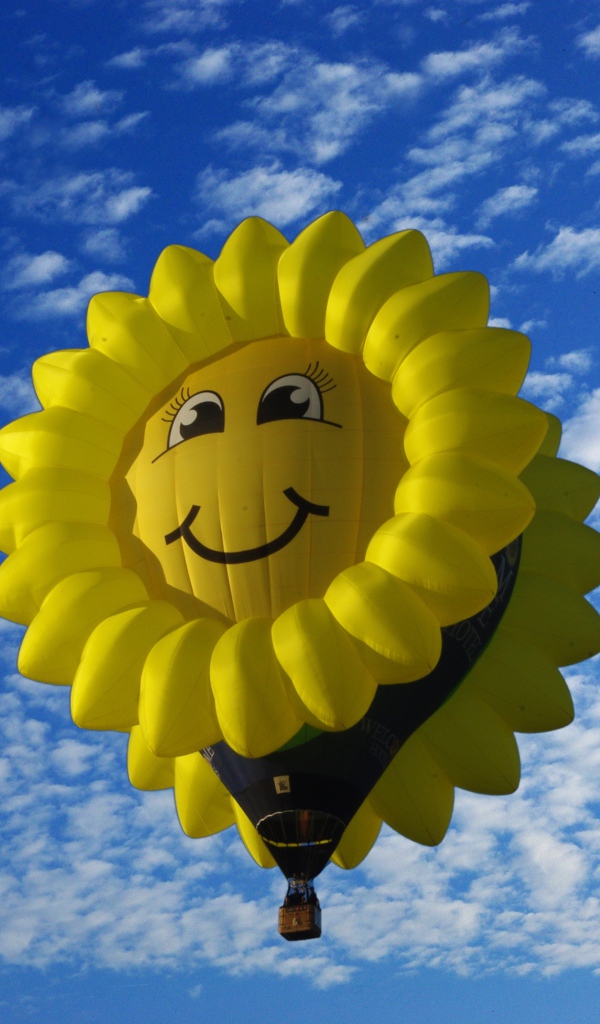 Красивые воздушные шары в голубом небе 