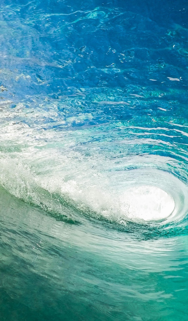 Большая волна для серфинга в голубом океане