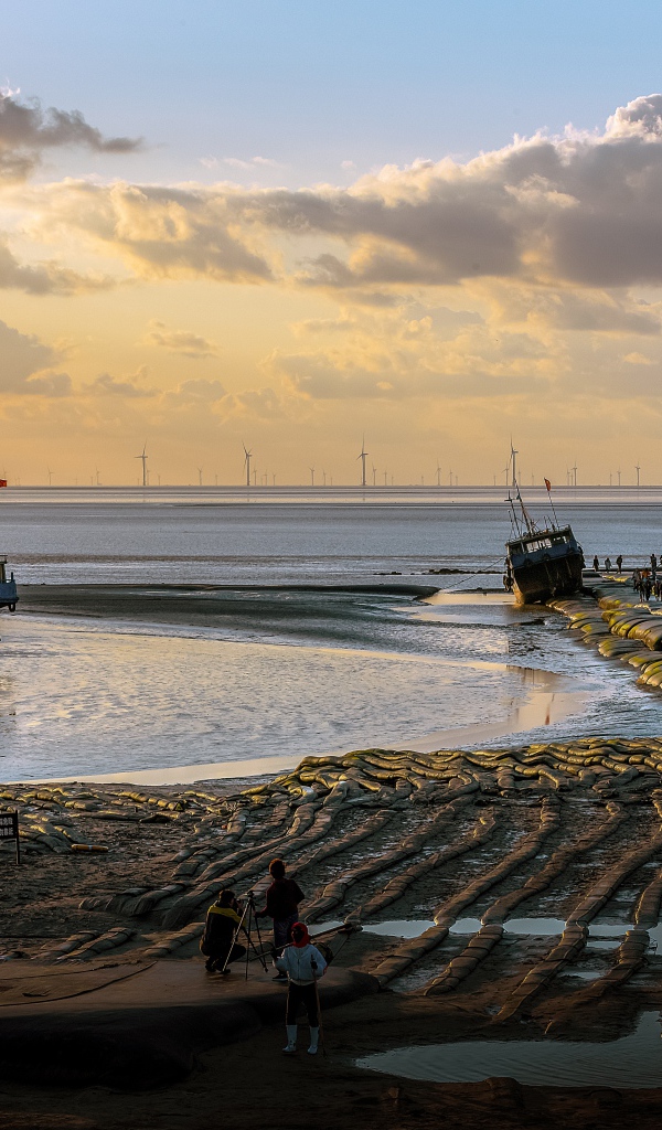 Рыбацкие шхуны на берегу моря 