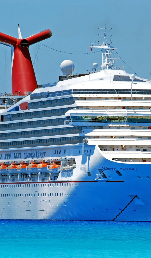 Large cruise ship Carnival Victory at sea