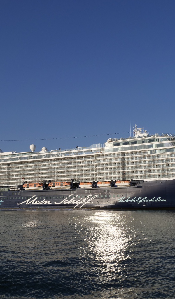 Large cruise ship Mein Schiff at sea
