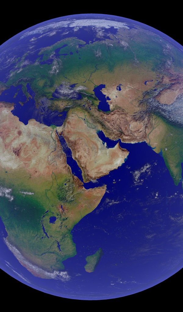 Большая голубая планета Земля на черном фоне